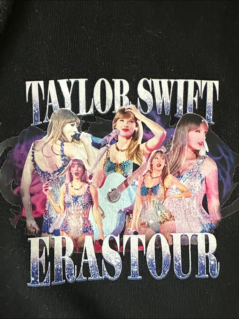 TAYLOR SWIFT BLACK HOODED SWEATSHIRT HOODIE ERAS TOUR GIRLS